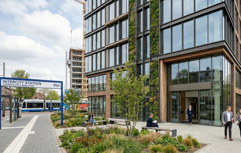 Kantoor bij treinstation