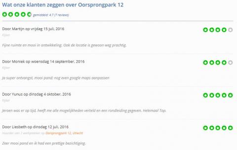 Reviews aan het Oorsprongpark 12 in Utrecht