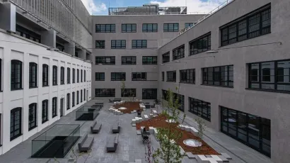 offfice building terrace view 
