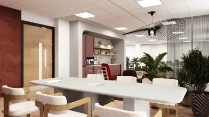 common seating area and kitchen 
