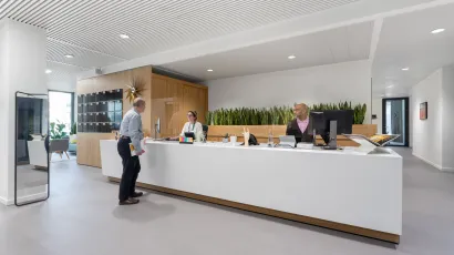 staffed reception desk