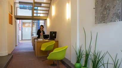 Reception area staffed