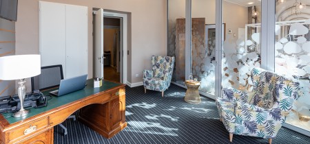 Private office with meeting area