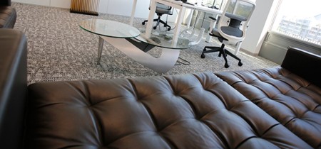 Lounge couch within private office