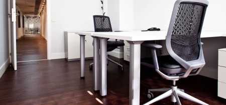 Two workstation private office ergonomic chairs