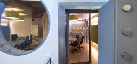 Trendy meetingroom in former safe