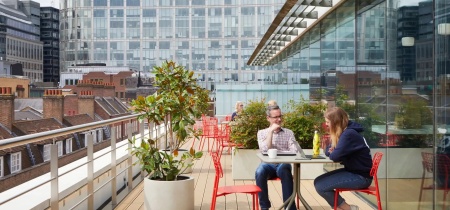 Serviced office space London rooftop terrace