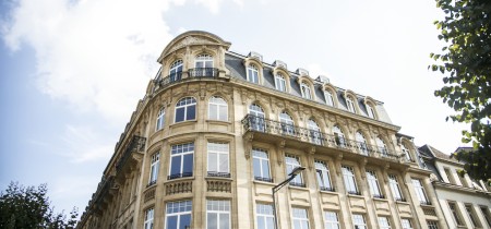 View of the building, situated on a corner
