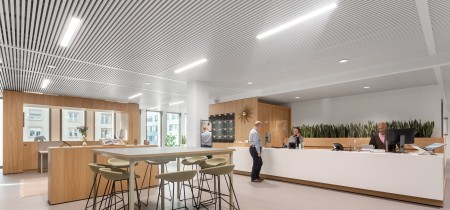 Reception area and shared lounge