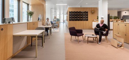 business lounge and postal boxes