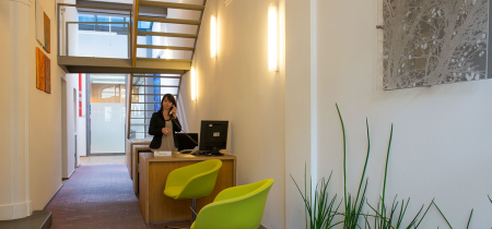 Reception area staffed