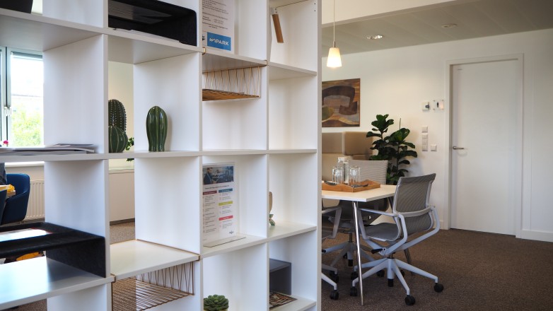 shelf in business lounge