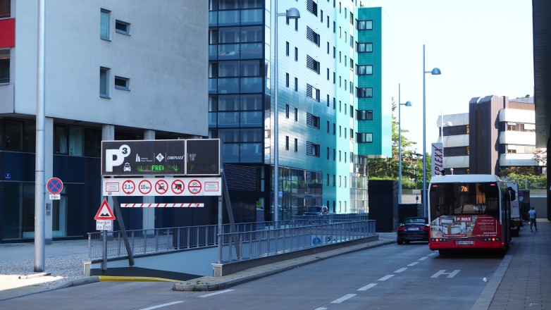 bus station entrance underground park 