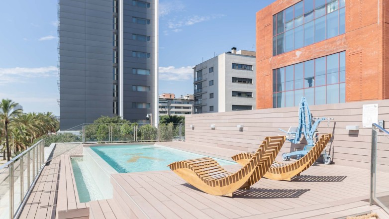 This office has its own swimming pool