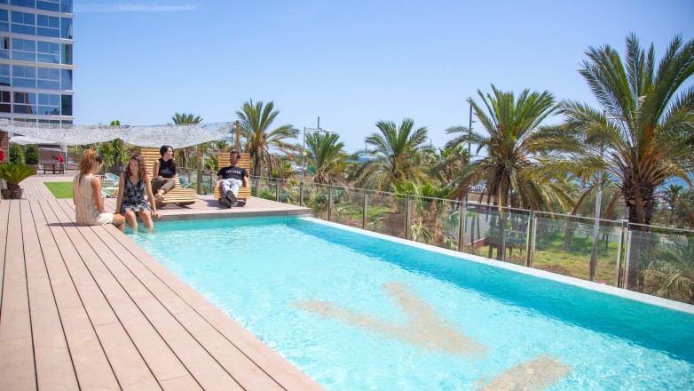 private swimming pool near the beach