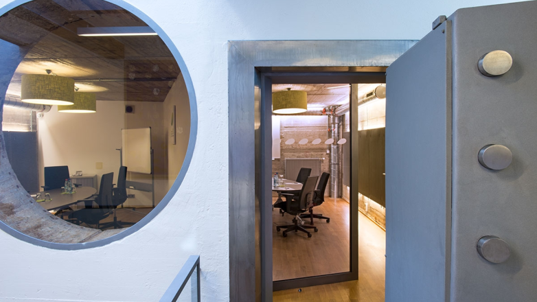 Trendy meetingroom in former safe