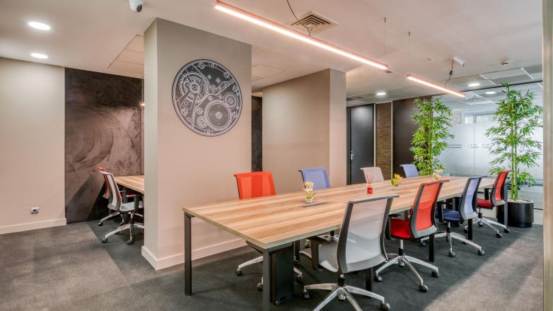 Coworking area with plants