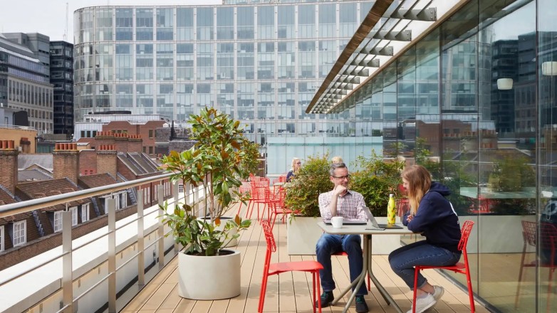 Serviced office space London rooftop terrace