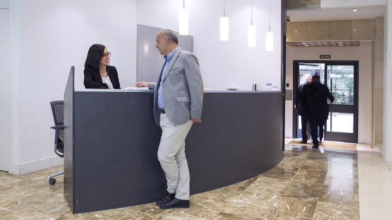 Staffed reception desk