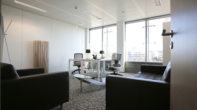 private office with lounge couches