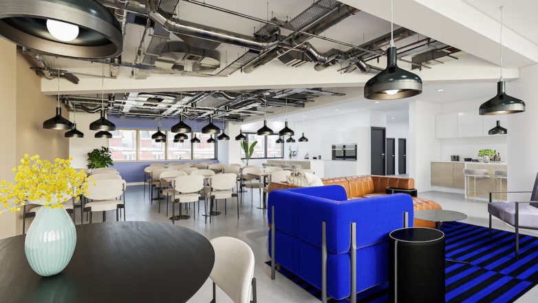 common seating area and kitchen 