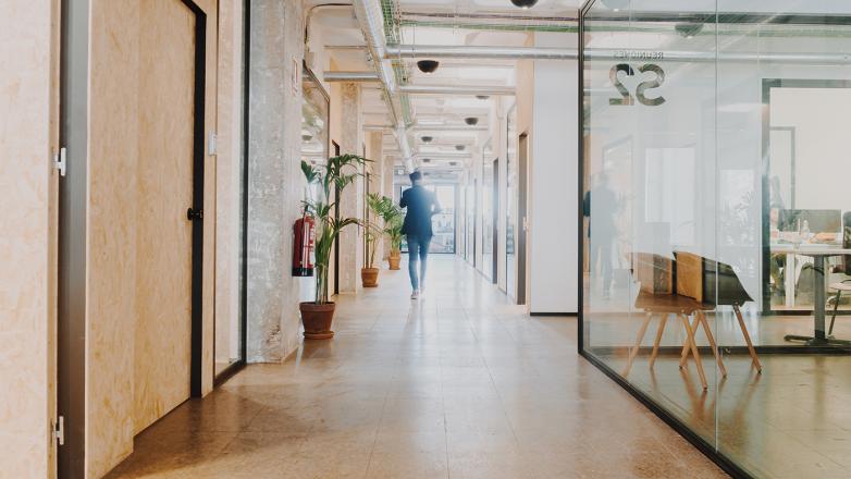 Hallway entrances to the offices