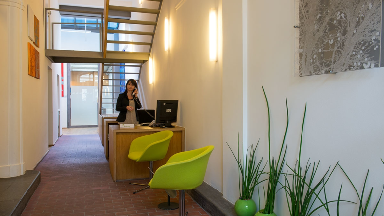 Reception area staffed