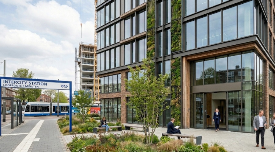 Kantoor bij treinstation